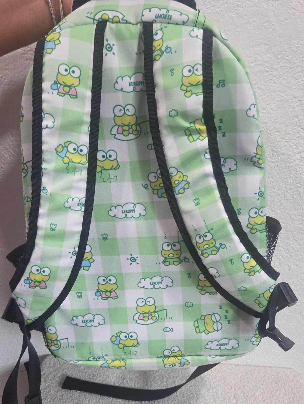 Green Kids Backpack - Cute Frog Print